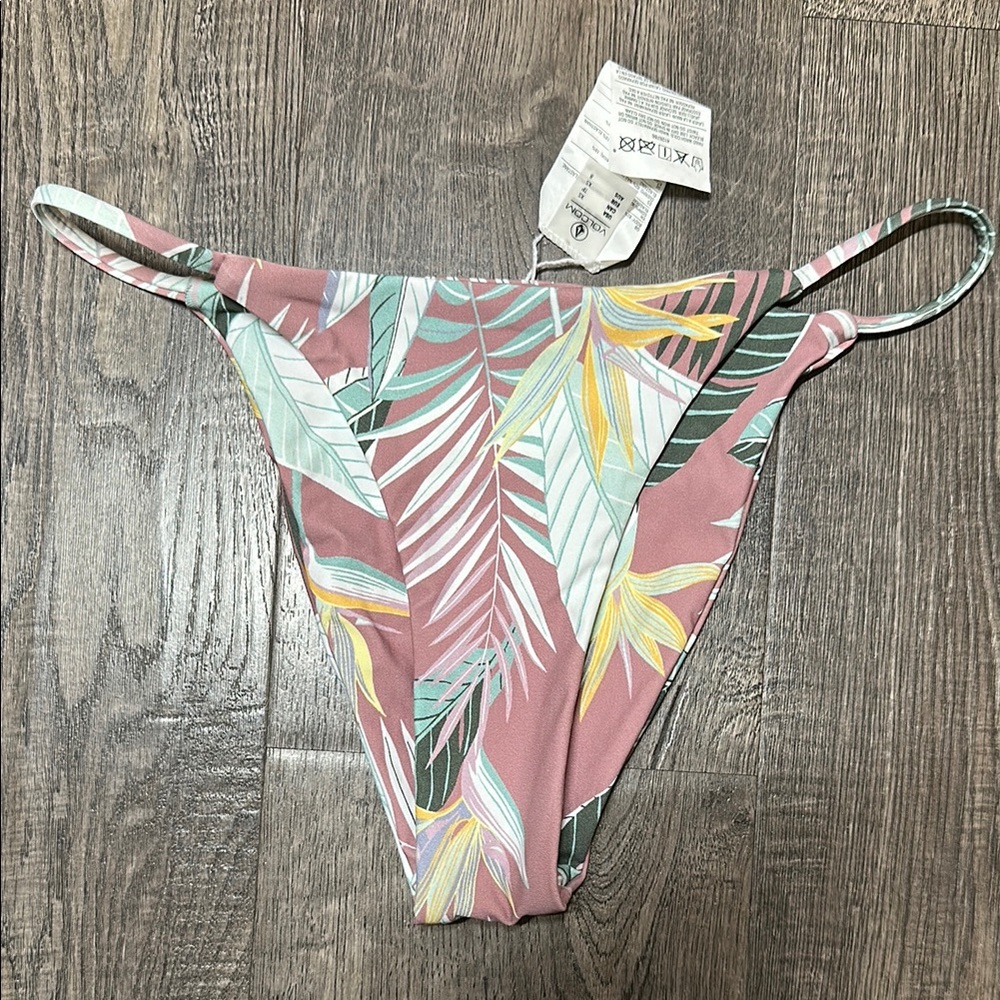 Volcom Pink and Green Tropical Bikini